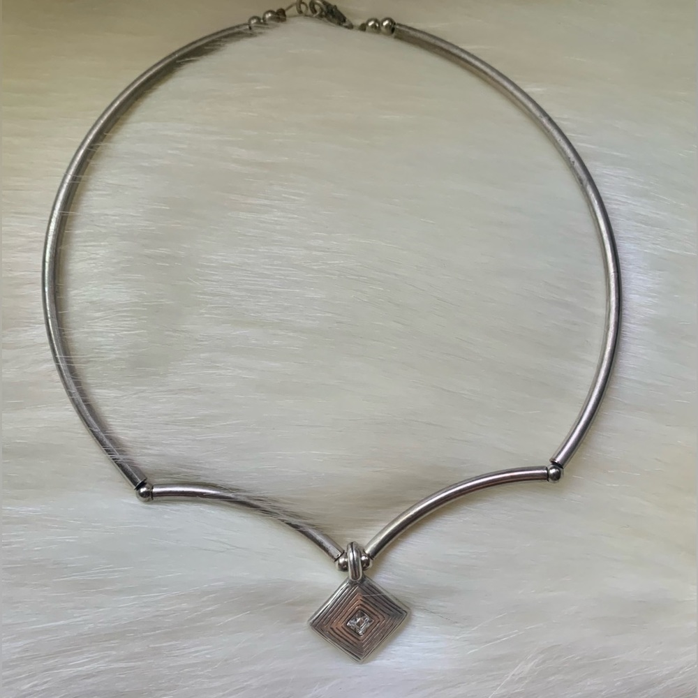 💎BJ GARGANTILLA 💎BJ 💎SILVER💎DIAMANTE CUADRADO💥NO SE SI AUTÉNTICO 💎#BJS